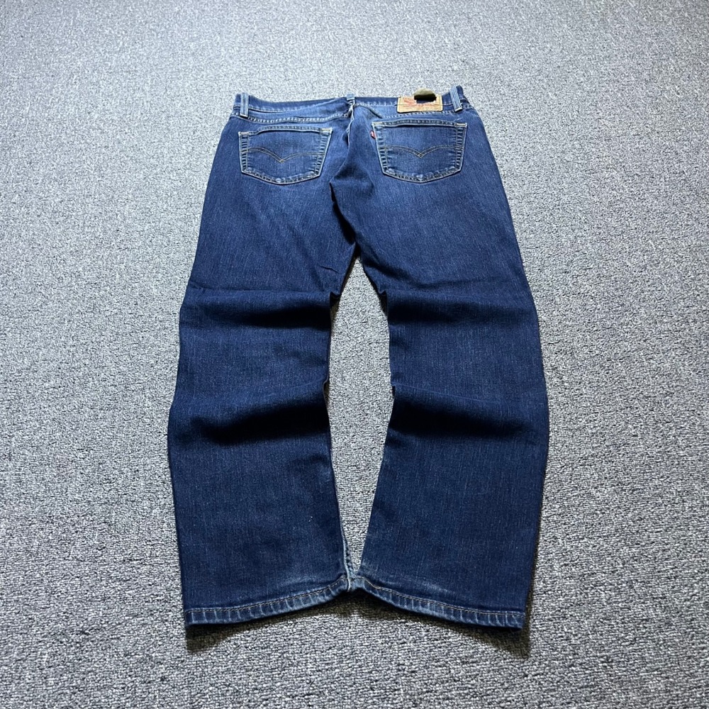 Levi's 511 Slim Fit Jeans 34x30 Dark Wash Blue Denim Distressed Casual Mens